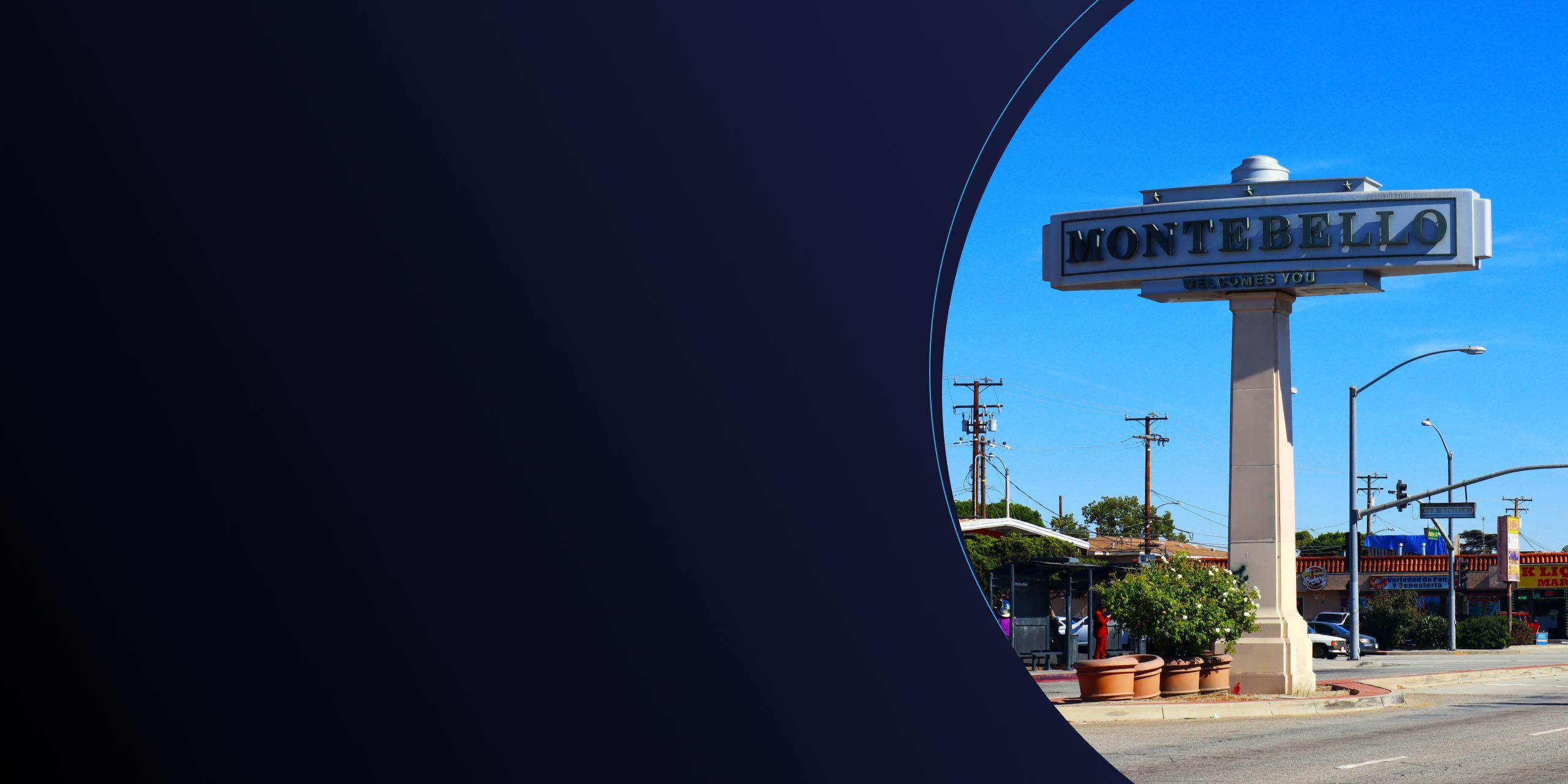 Entrance sign of the City of Montebello, CA
