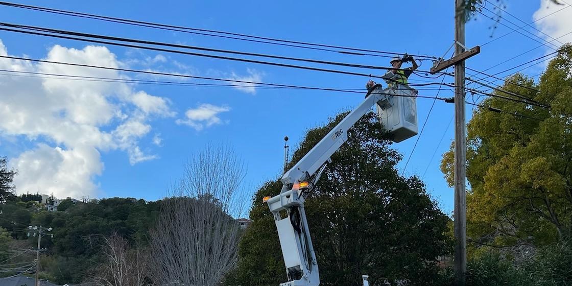 Sonic Internet being installed in neighborhood.